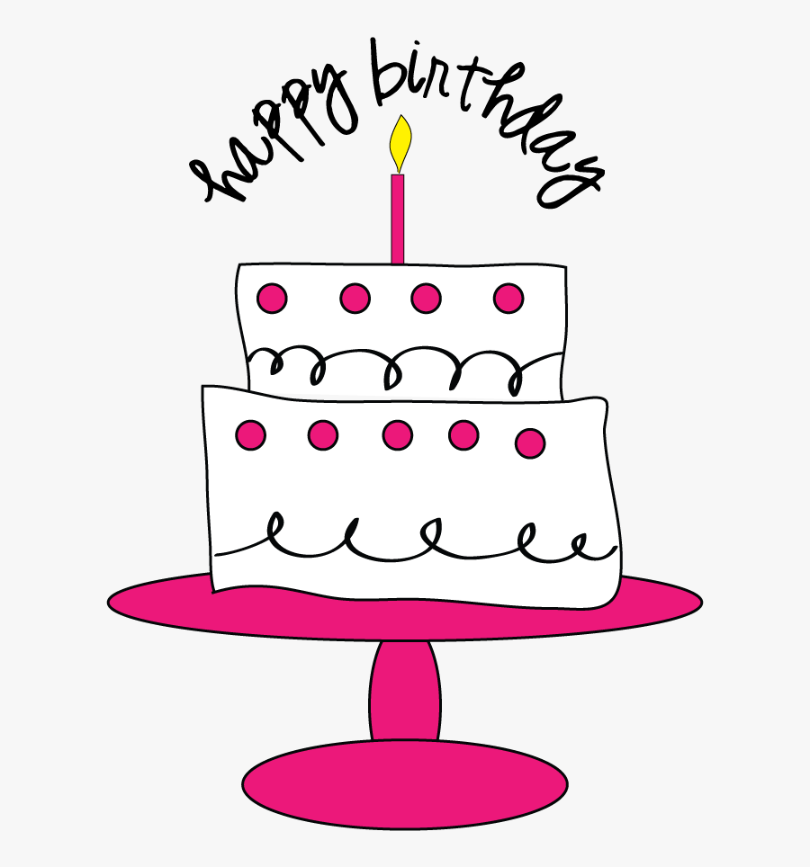 Pink Polka Dot Birthday Cake Clip Art Cupcake Clipart - Birthday Cake Clipart, Transparent Clipart