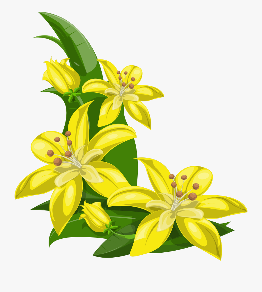 Lily Flowers Clipart At Getdrawings - Yellow Flower Borders Png, Transparent Clipart