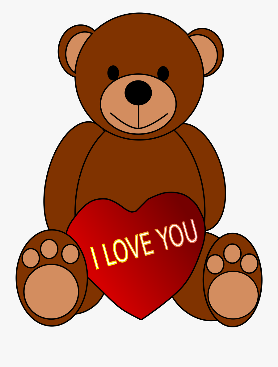 Valentine S Teddy Clipartimage - Love You Gabby, Transparent Clipart