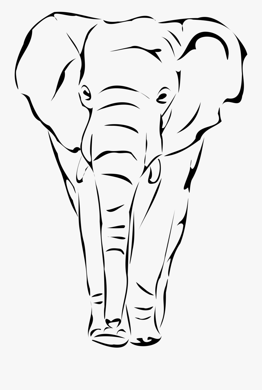 Free Drawing Outline Letters - Elephant Transparent Line Drawing, Transparent Clipart