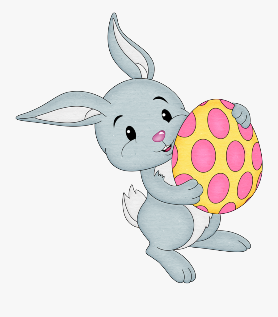Easter Bunny With Yellow Egg Transparent Png Clipart - Transparent Background Easter Bunny Clipart, Transparent Clipart