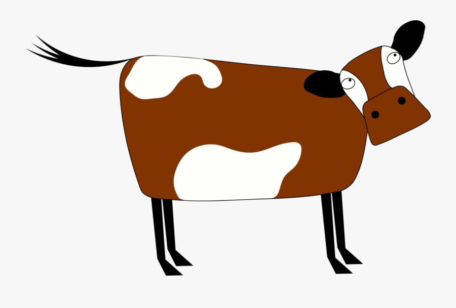 Pack Animal,artwork,dairy Cow - Cartoon Brown Cow Transparent Background, Transparent Clipart