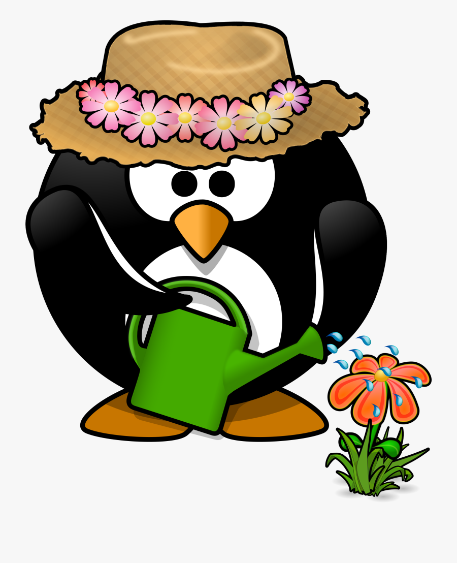 Garden Clipart Free - Penguin Gardening Clipart, Transparent Clipart