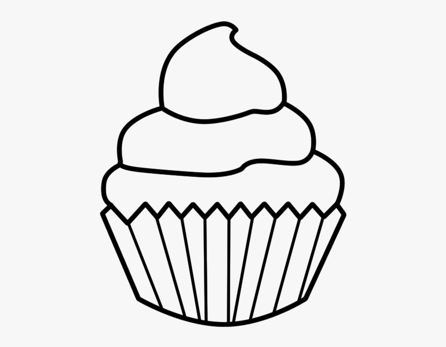 Cupcake Black And White Cupcake Outline Clipart Black - Cupcake Easy To Draw, Transparent Clipart