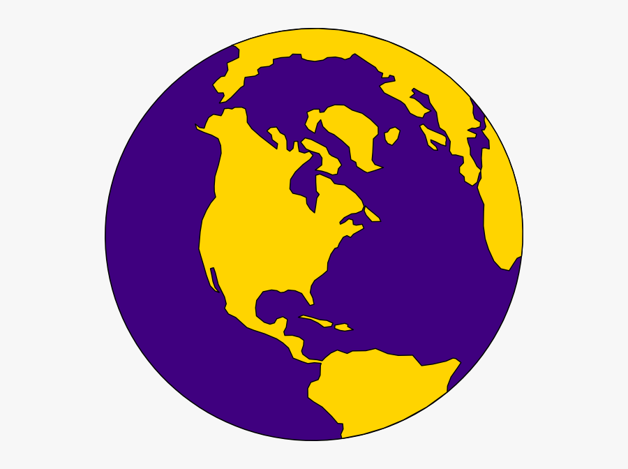 Planet Earth Clipart Art Pencil And In Color Planet - Purple And Gold Globe, Transparent Clipart