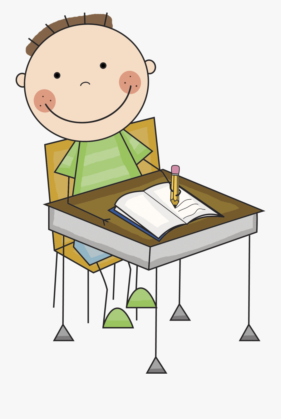 Writing Child Clipart Images Amp Pictures Becuo Forsearch - Student At Desk Clipart, Transparent Clipart