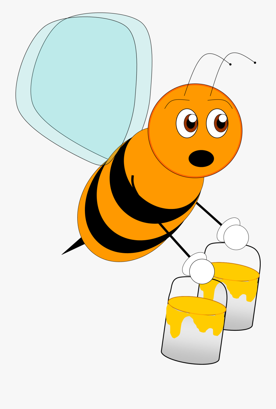 Transparent Bee Png Cartoon Orange Bee , Free Transparent Clipart