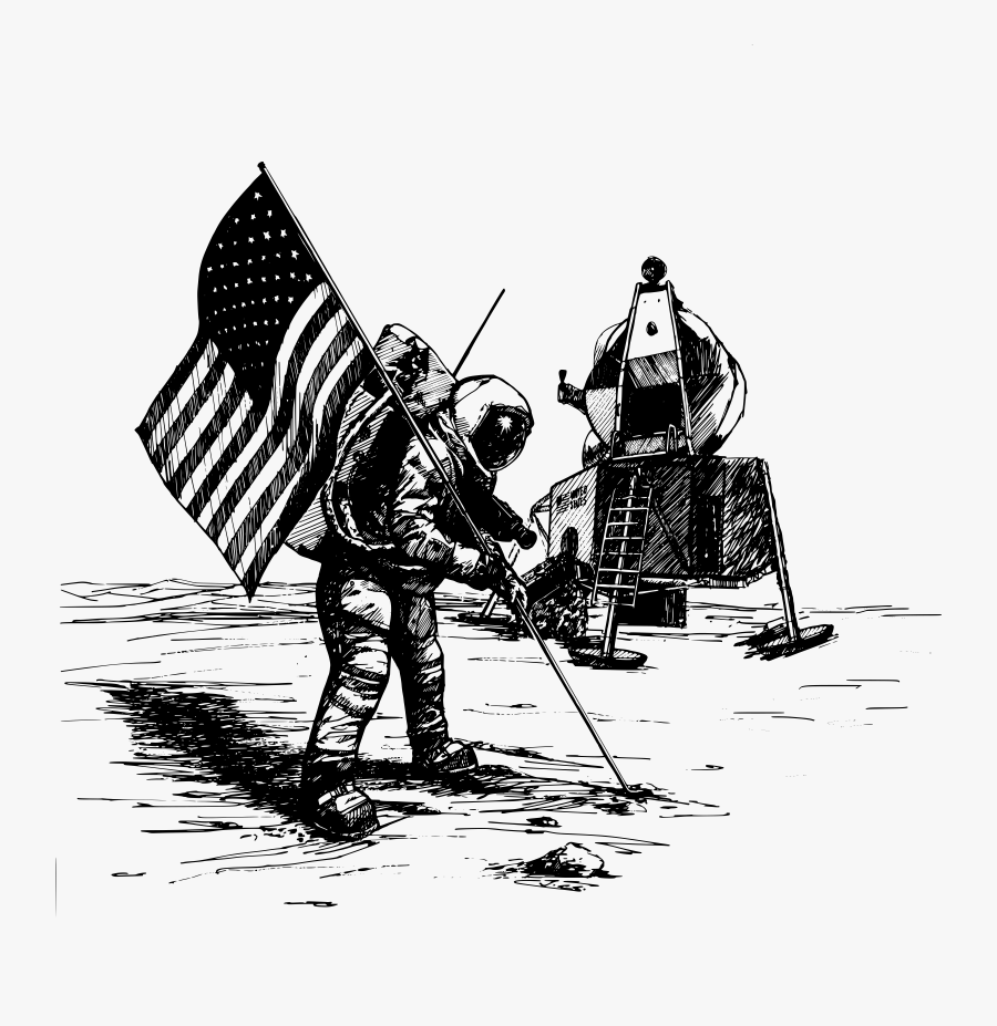 Apollo Moon Landing - Apollo 11 Landing Drawing, Transparent Clipart