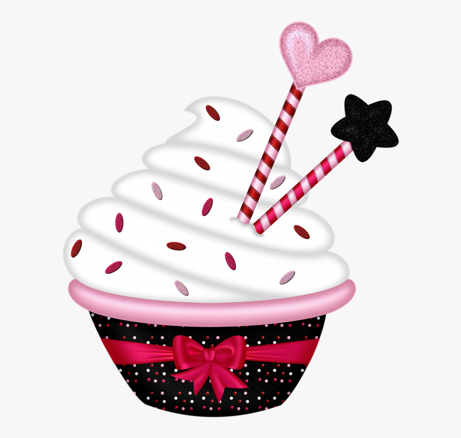 Transparent Heart Cupcake Clipart - Cupcake, Transparent Clipart