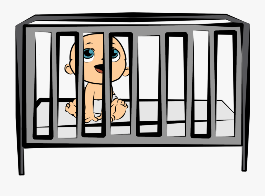 Baby Clipart Crib - Baby In Cot Clipart, Transparent Clipart