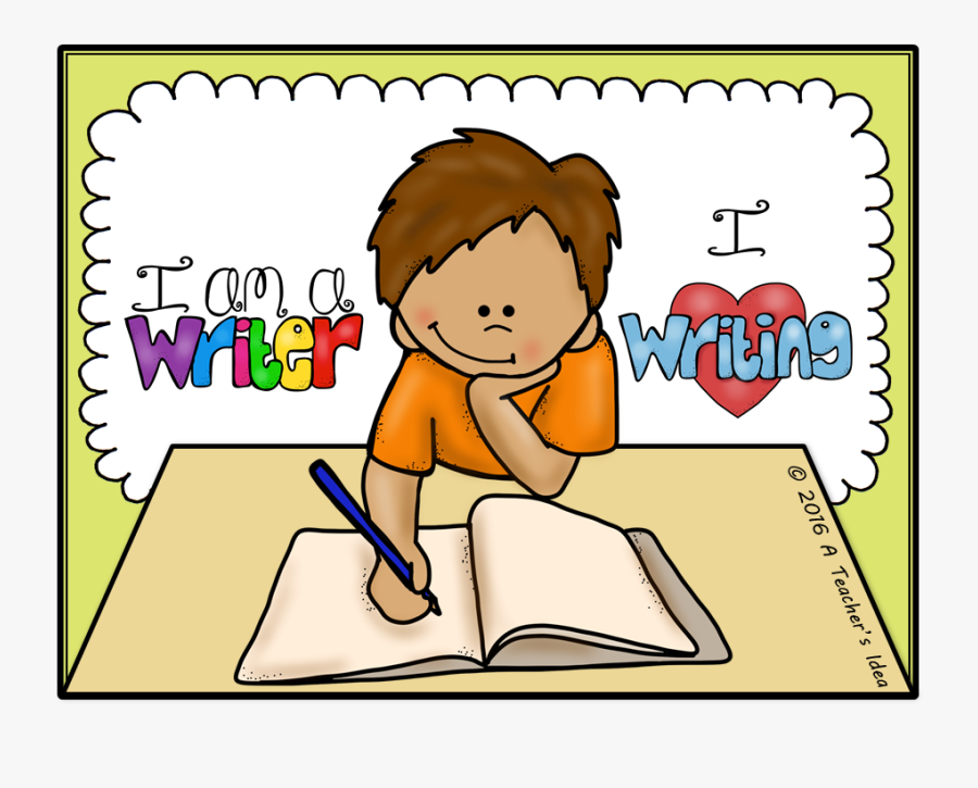 Kid Writing Clipart - Child Writer, Transparent Clipart