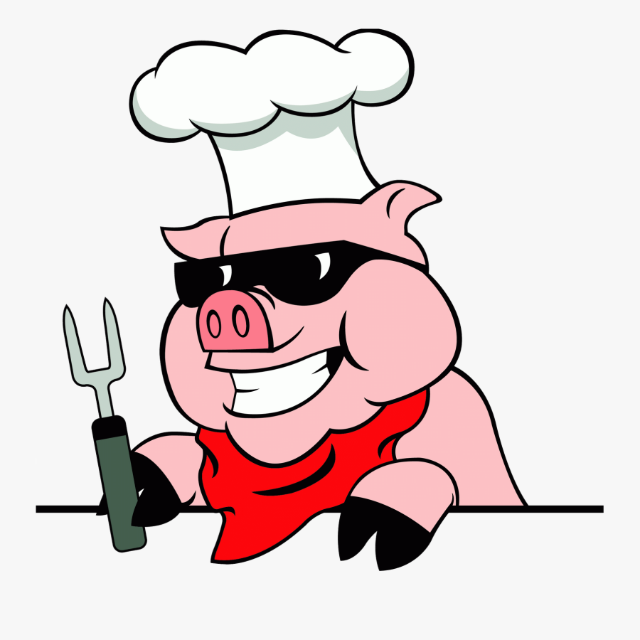 Bbq Pig Clip Art - Pig In Chef Hat, Transparent Clipart