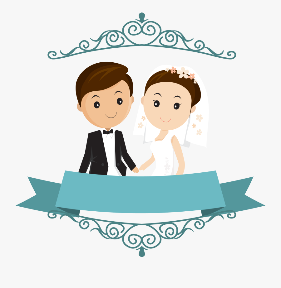 Free Png Images Wedding - Cartoon Wedding Couple Png, Transparent Clipart