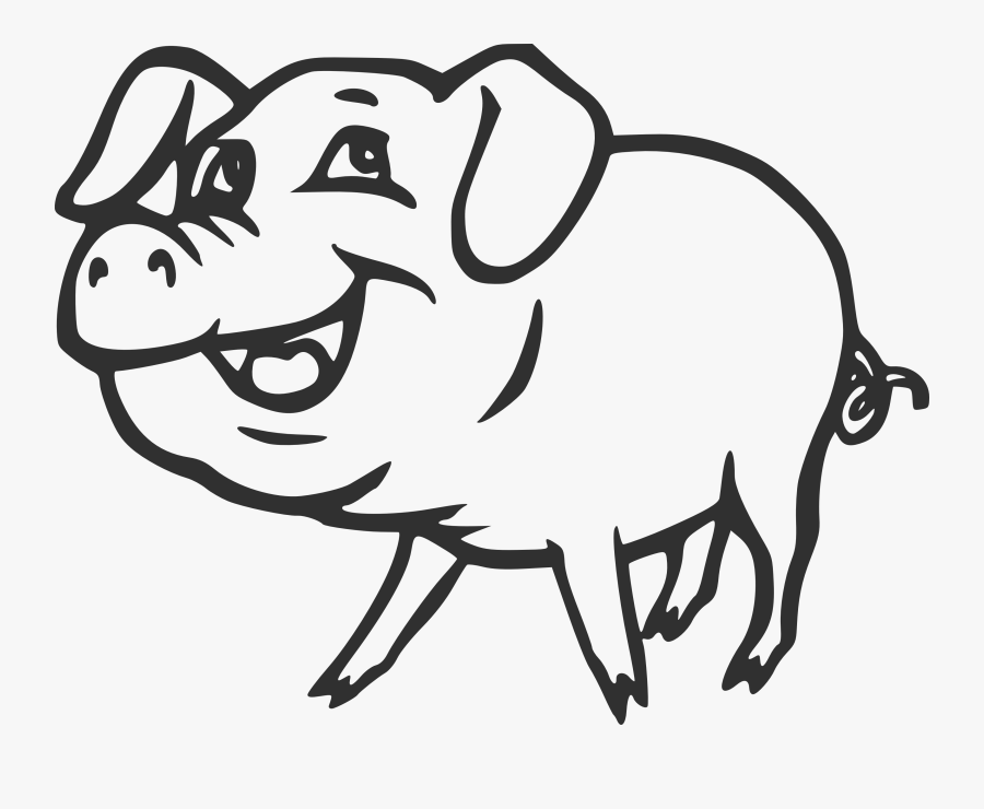 Pig - Clipart - Black - And - White - Pig Clipart Black And White, Transparent Clipart