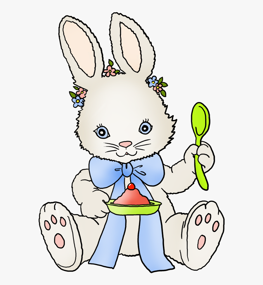 Funny And Cute Easter Clip Art - Easter Bunny Eating Png, Transparent Clipart