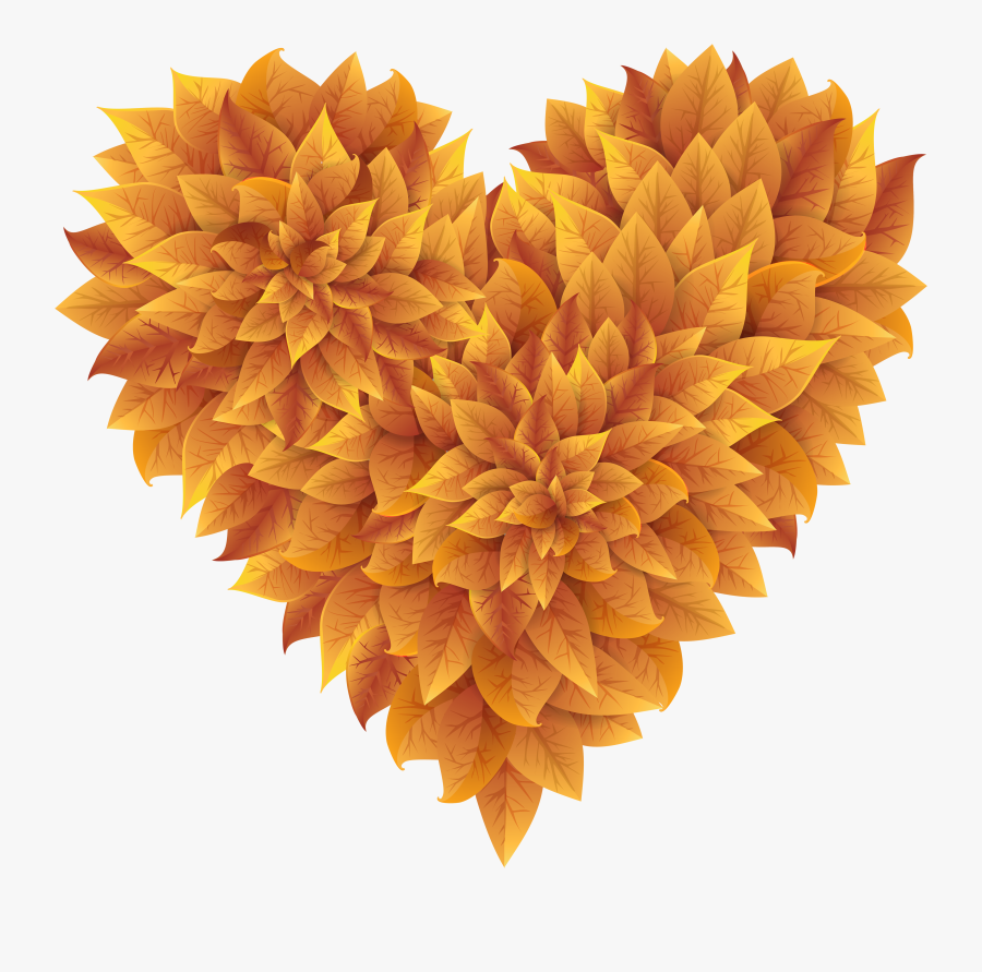 Leaves Heart Png Image - Fall Heart Clipart, Transparent Clipart