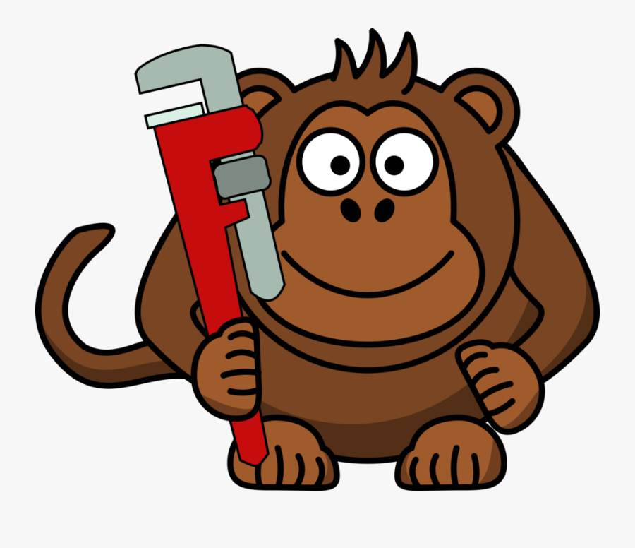 Monkey With A Spanner, Transparent Clipart