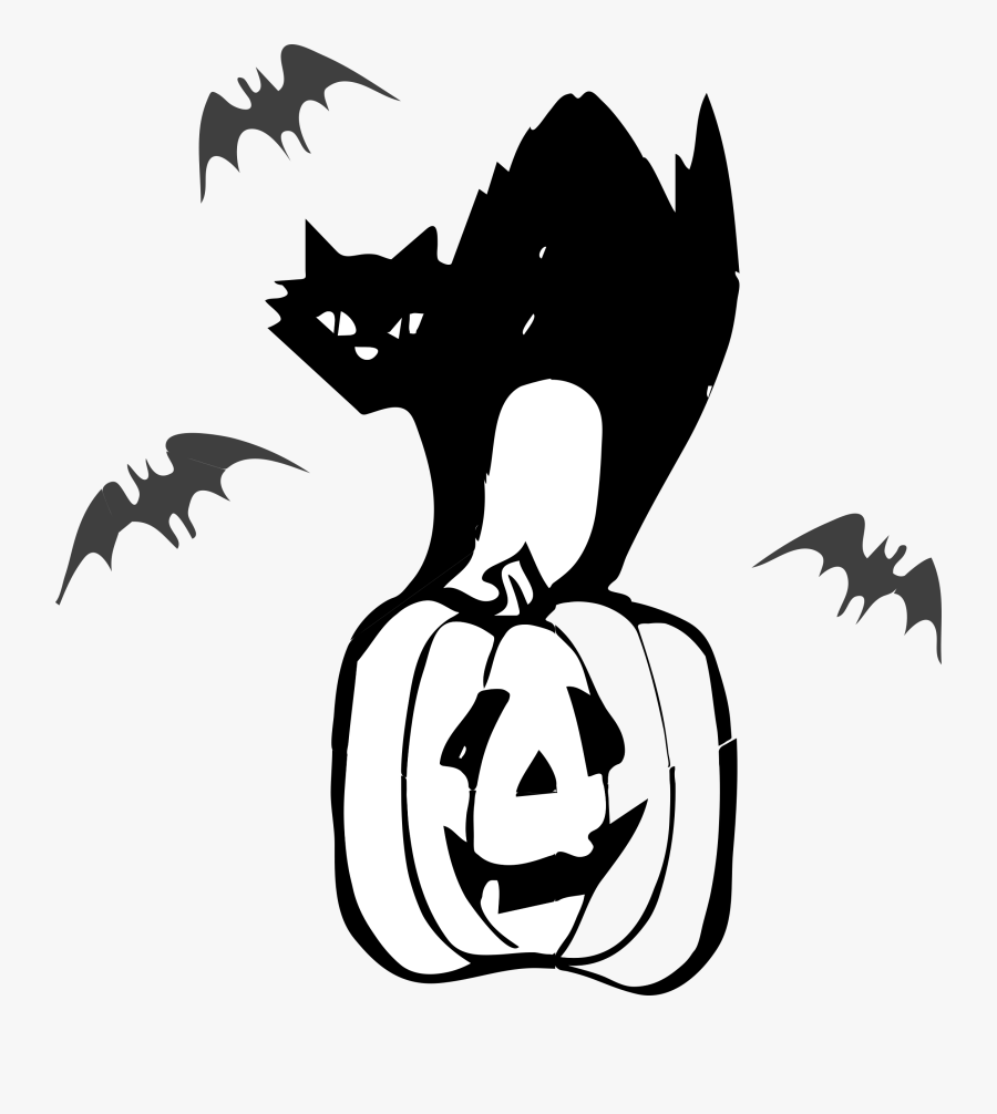 Black Cat Halloween Clipart On Pumkin Indis Site Transparent - Halloween Black Cat Clip Art, Transparent Clipart