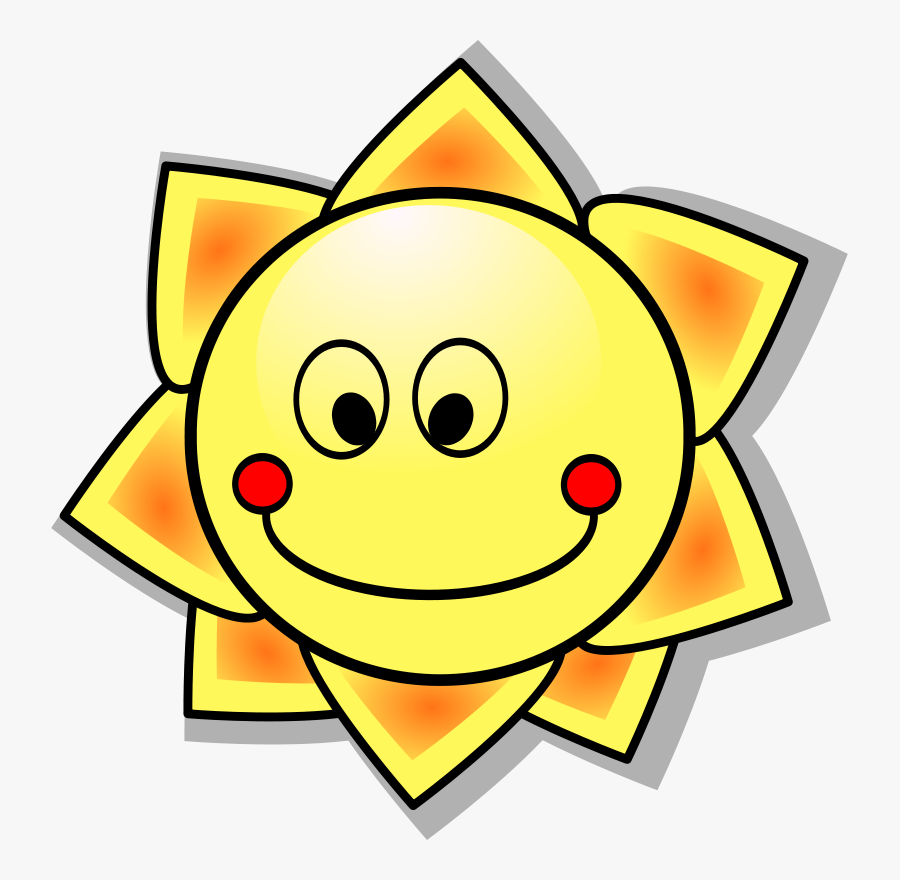 Smiling Cartoon Sun Svg Clip Arts - Sole Clipart, Transparent Clipart