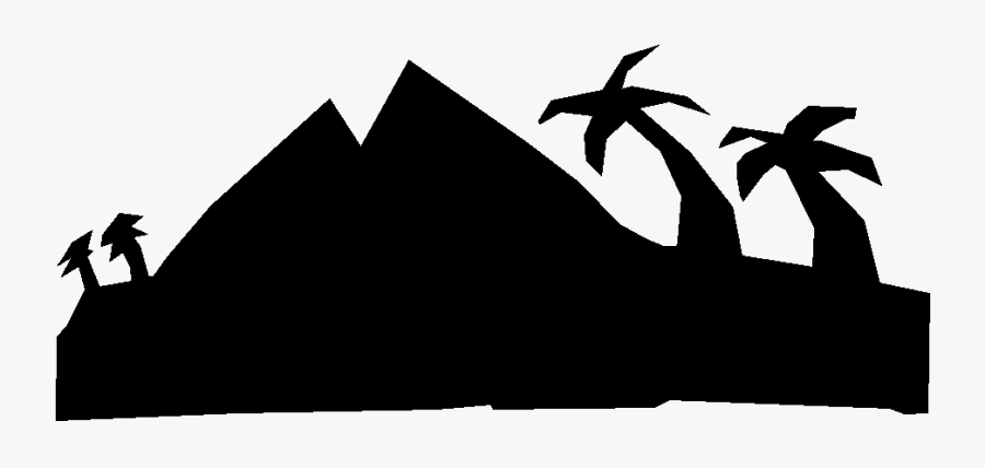 Island Mountain Clipart - Mountain Png Black & White Clip Art, Transparent Clipart