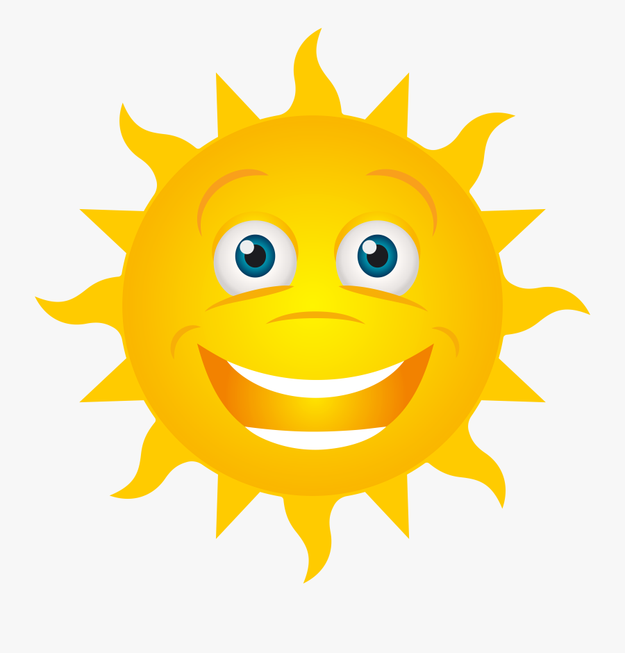 Smiling Sun Transparent Clip Art Image, Transparent Clipart