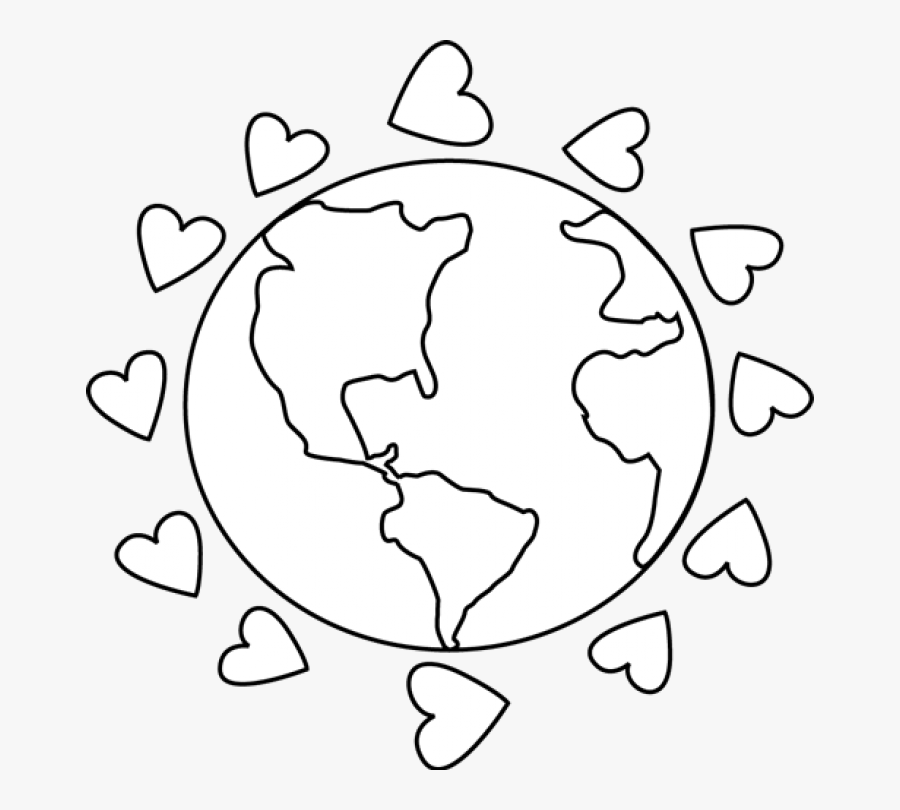 Transparent Earth Clipart - Cute Earth Clipart Black And White, Transparent Clipart