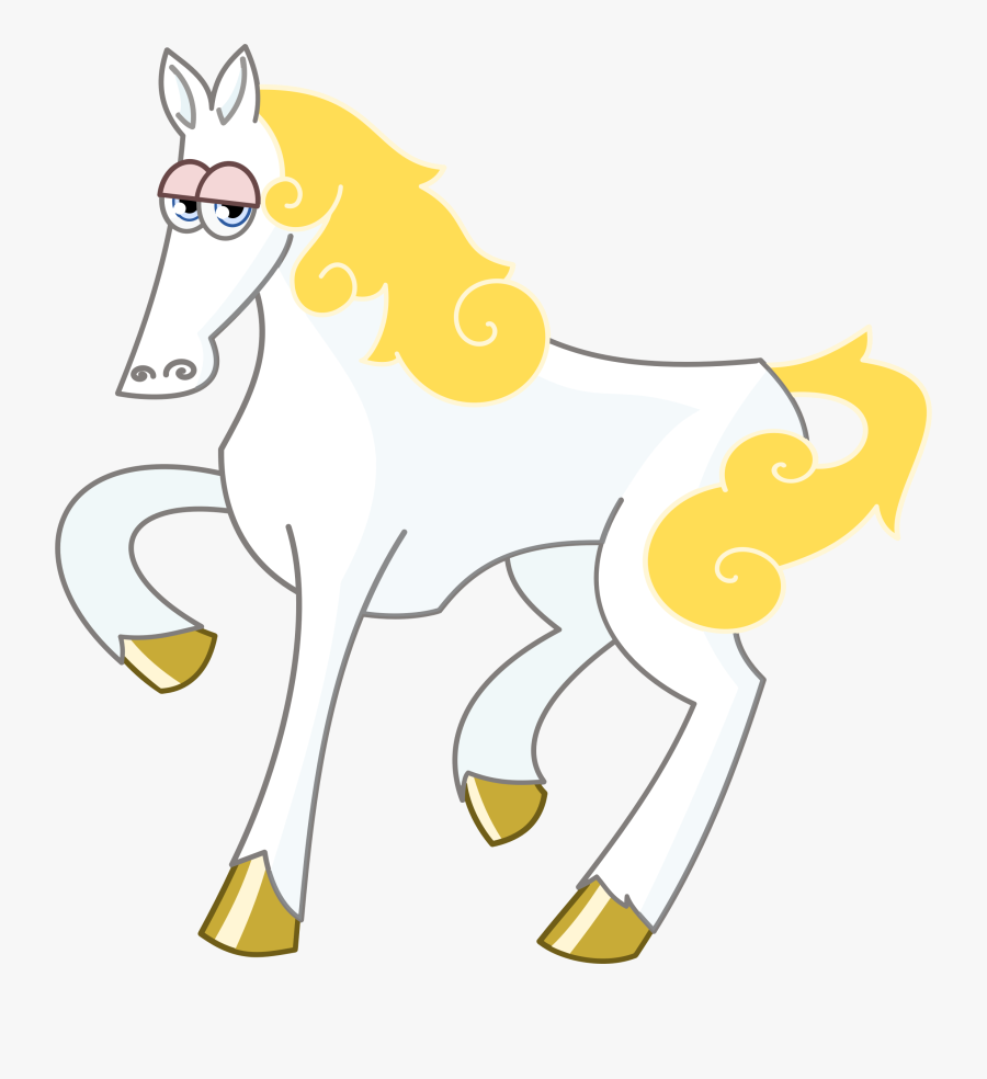 Transparent Quarter Note Clipart - White Horse Transparent Cartoon, Transparent Clipart