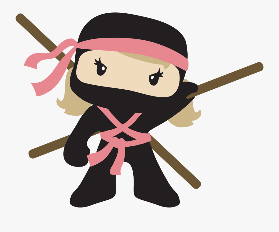 Math Clipart Character - Ninja Girl Clipart, Transparent Clipart