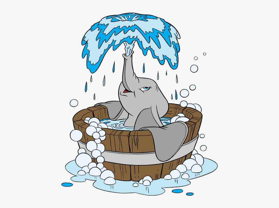 Elephant Taking Bath Clipart, Transparent Clipart