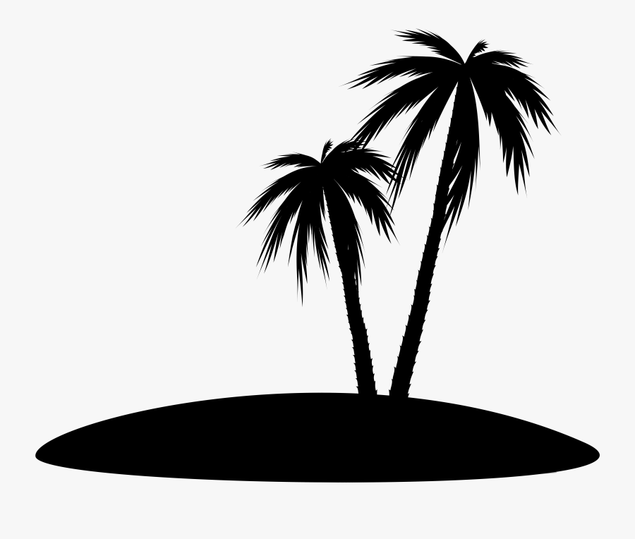 Palm Trees Clip Art Silhouette Line Leaf, Transparent Clipart