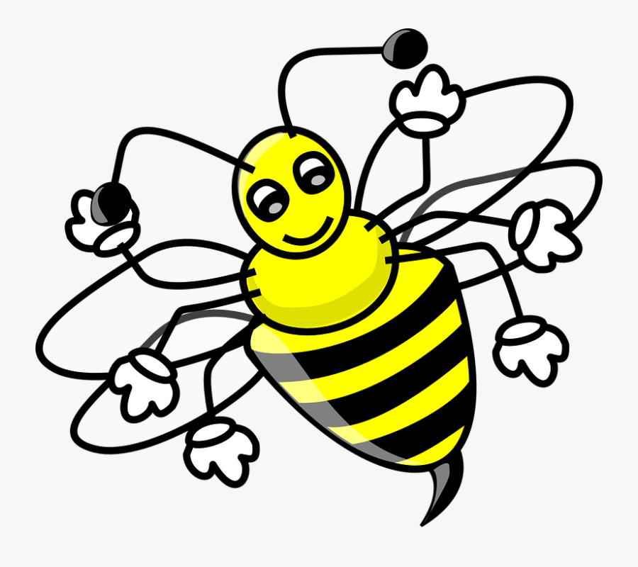 Bee Clipart - Black And Red Bee Cartoon, Transparent Clipart