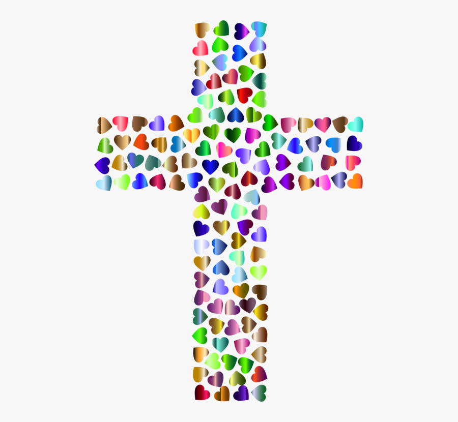 Cross With Rainbow Clipart - Cross Background Clip Art, Transparent Clipart