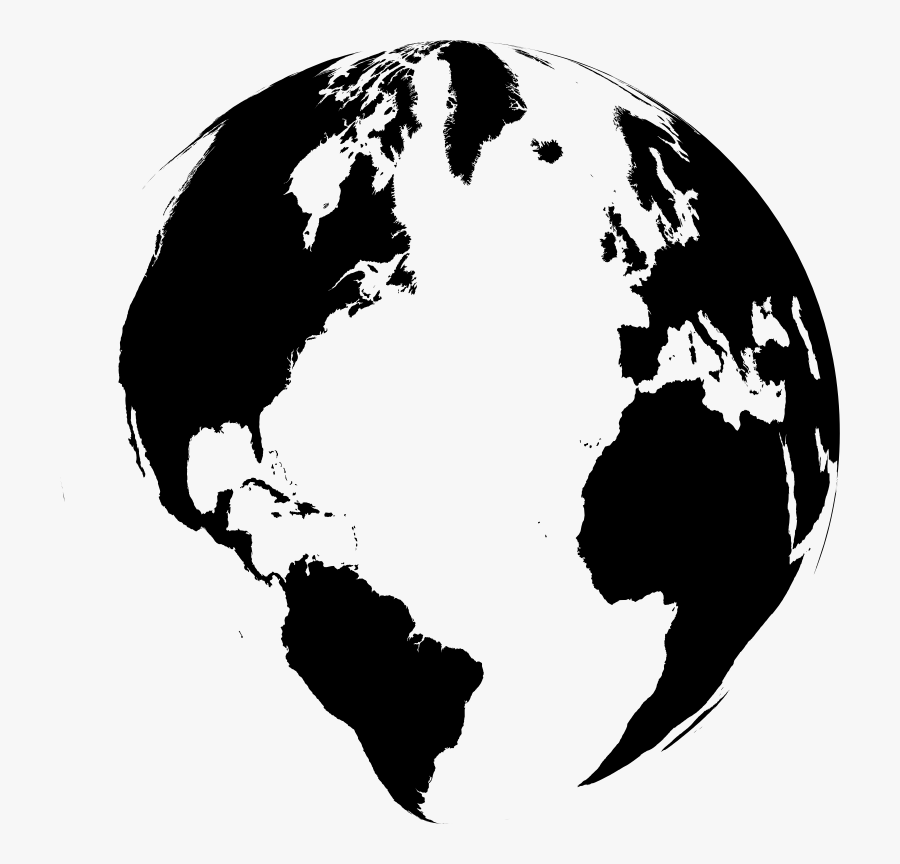 Earth Clipart Graphic - Globe Black And White Png, Transparent Clipart
