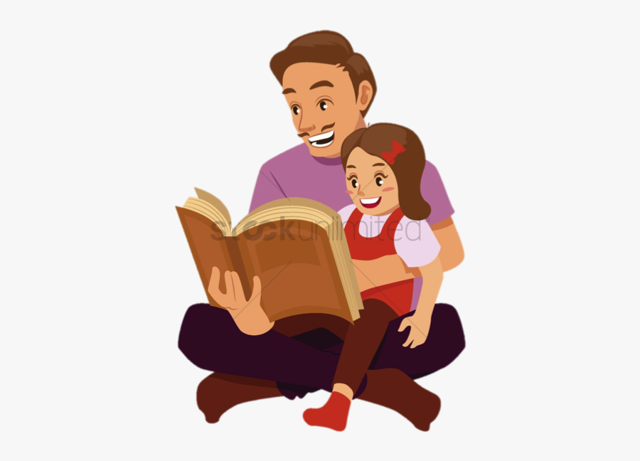 Dad Clipart Reading - Father Reading To Daughter Clipart, Transparent Clipart