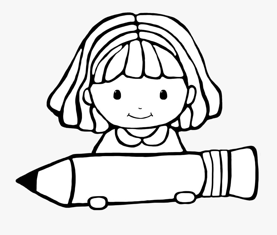 Image Of Writing Clipart Black And White - Student Clipart Black And White, Transparent Clipart