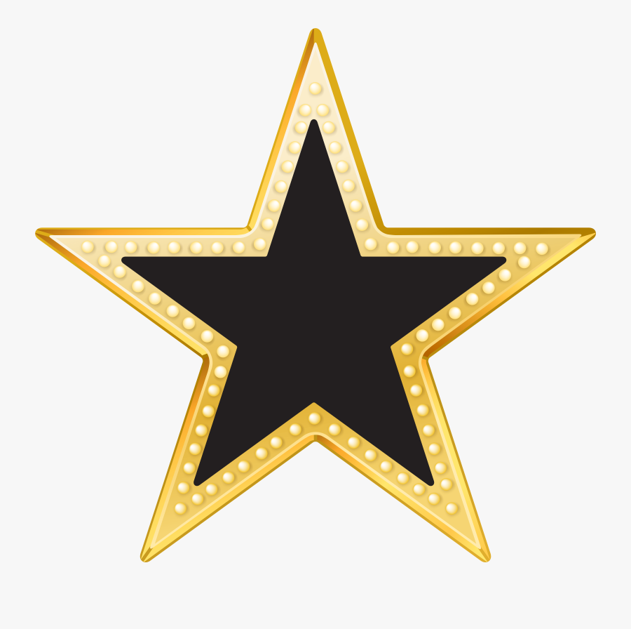 Gold And Black Star Png Transparent Clip Art Image - Transparent Background Star Png, Transparent Clipart