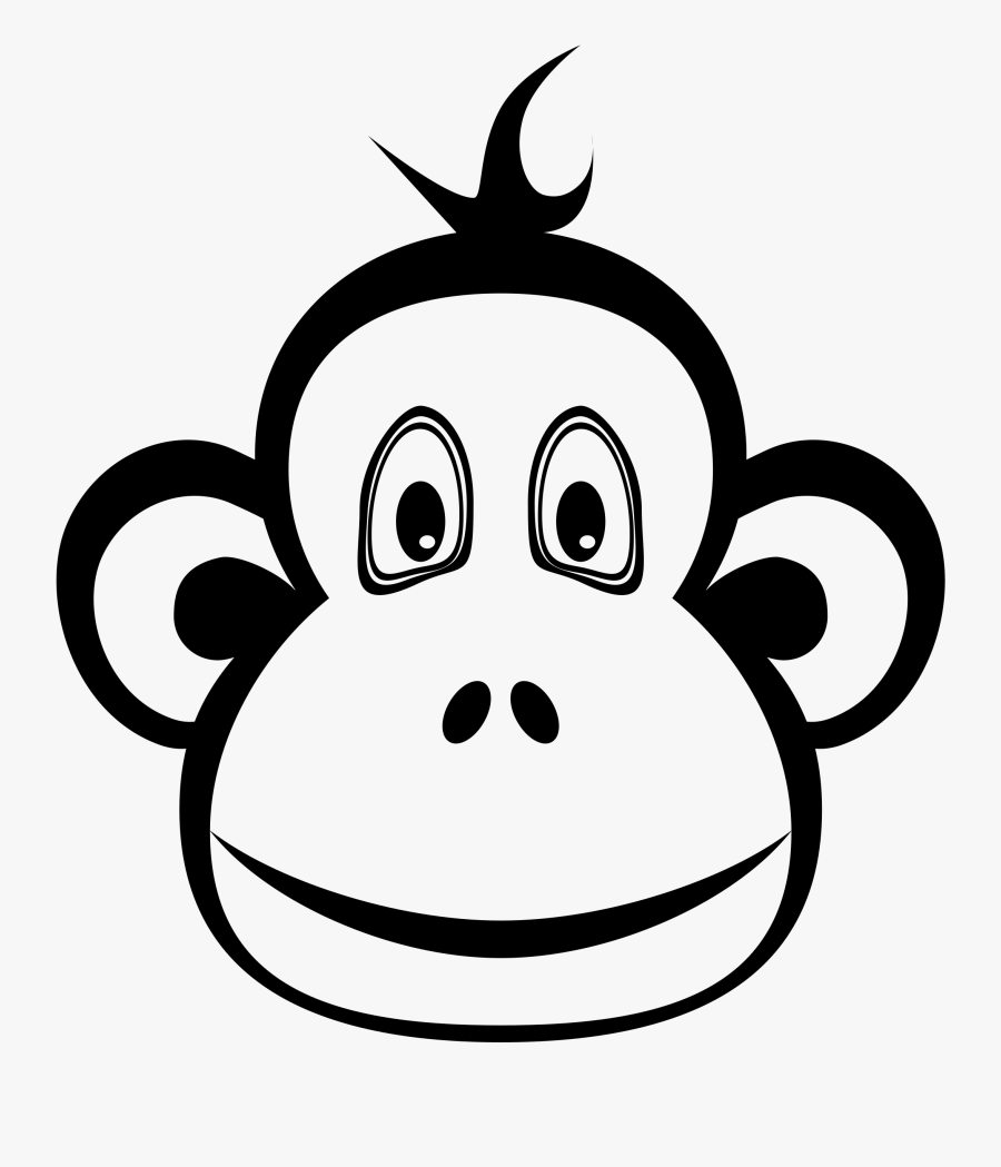 Free Clipart - Cartoon Black And White Monkey Clipart, Transparent Clipart