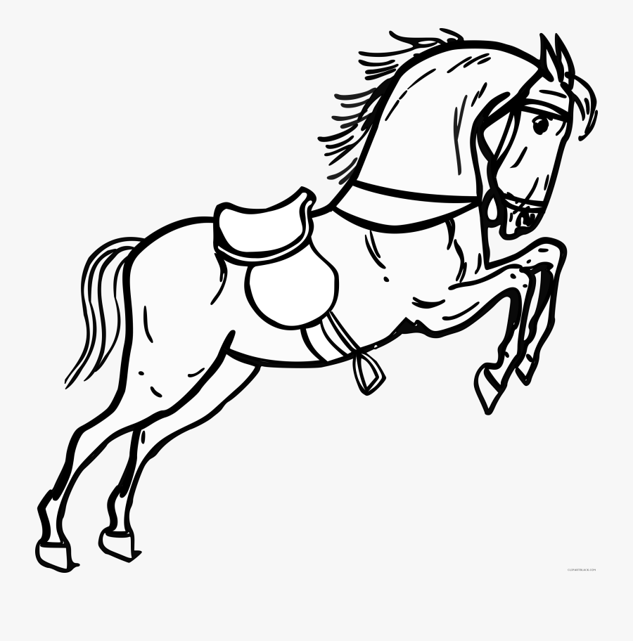 Horse - Horse Running Clipart Black And White, Transparent Clipart