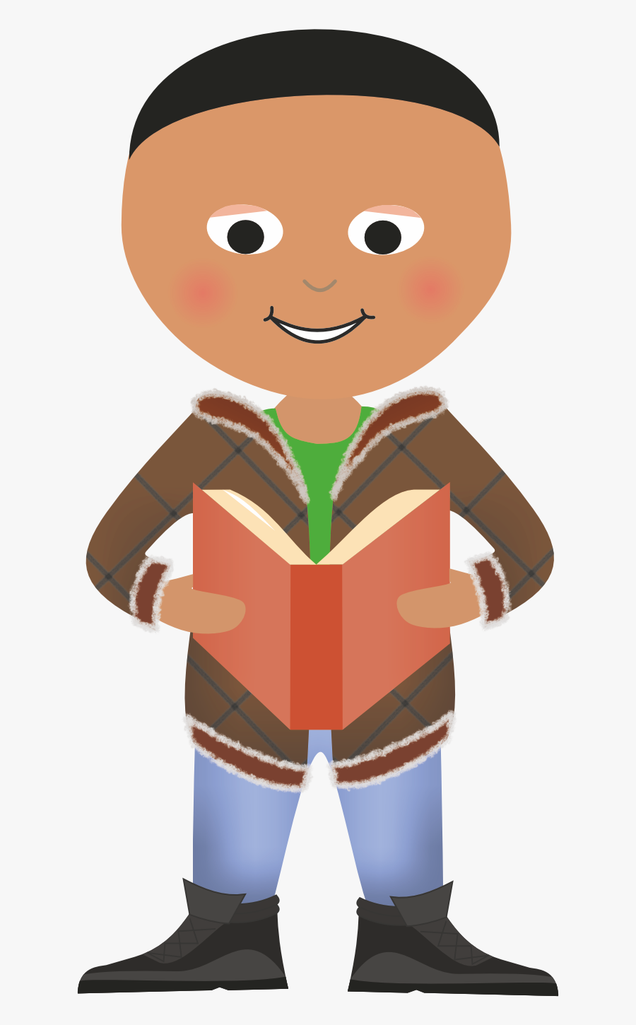 Boy Standing Reading - Clipart Individual Children, Transparent Clipart