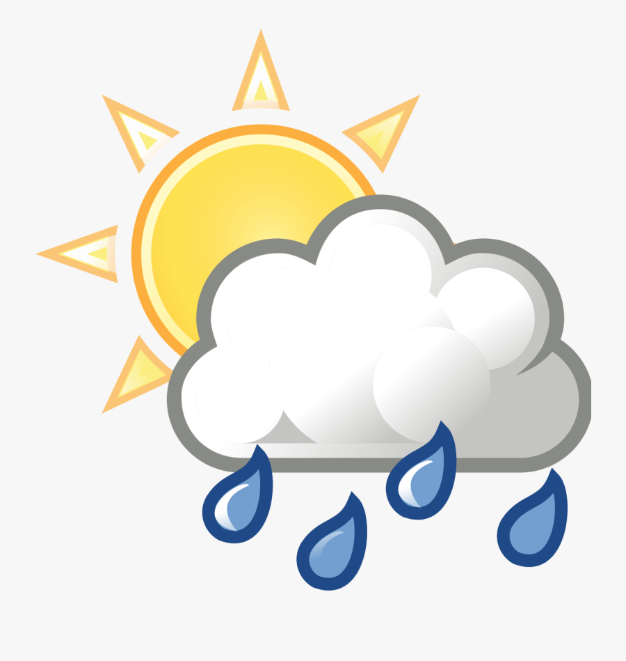 Sun Clipart Weather - Sun And Rain Cloud, Transparent Clipart