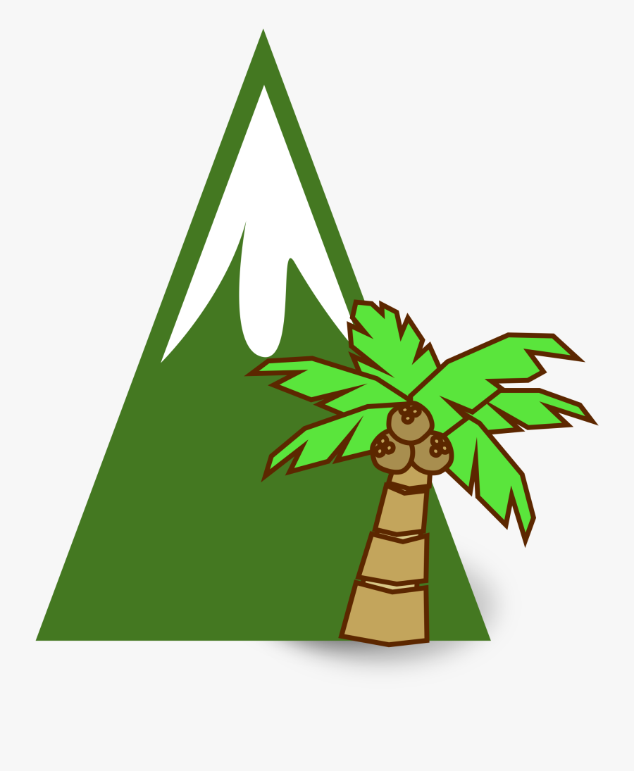 Jungle Mountain Clipart - Clipart Coconut Tree Cartoon, Transparent Clipart