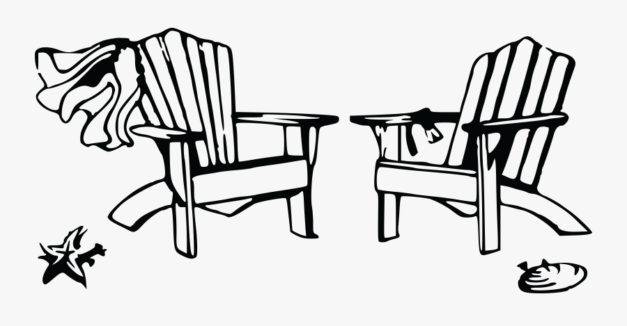 Beach Chair Clipart Black And White - Beach Chairs Clip Art, Transparent Clipart