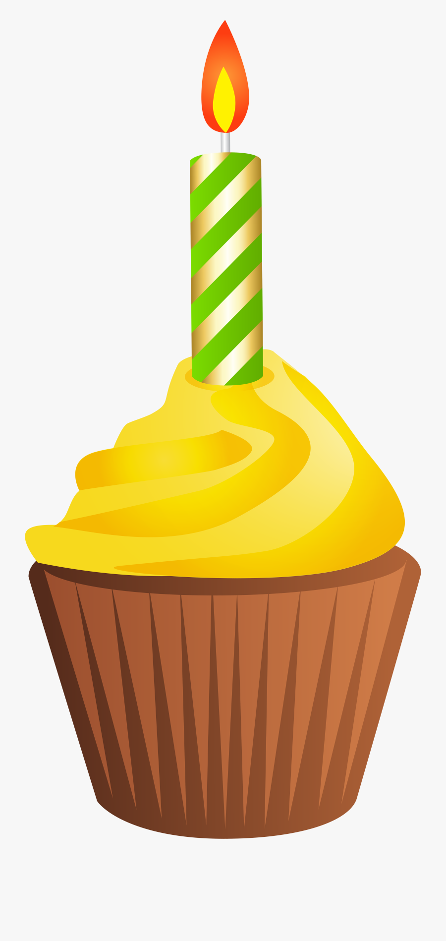 Cupcake Muffin Clipart Colourful Birthday With Candle - Happy Birthday Candle Png, Transparent Clipart