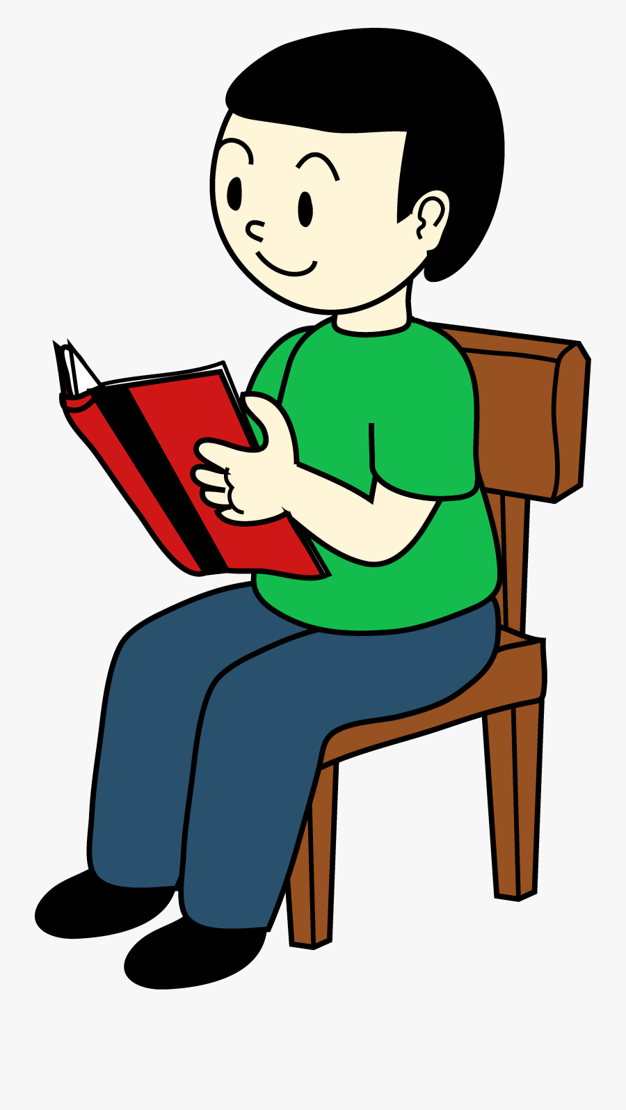 Boy Reading Clipart - Poem On Days Of Week, Transparent Clipart
