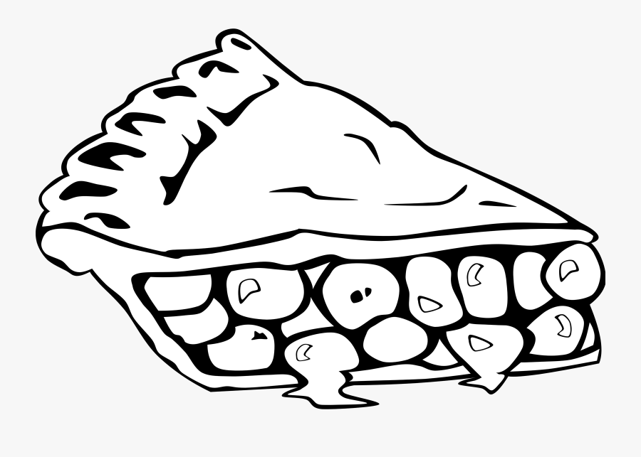 School Books Clipart Black And White Free - Slice Of Pie Drawing, Transparent Clipart