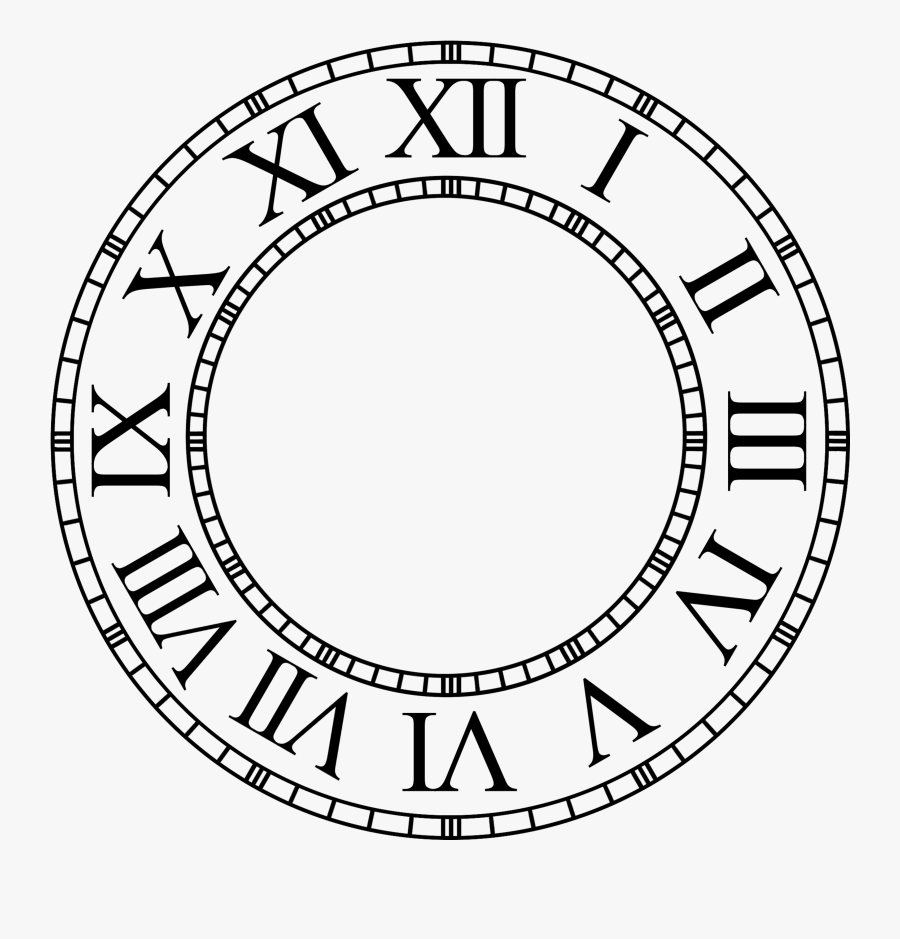 Roman Numeral Clock Png, Transparent Clipart