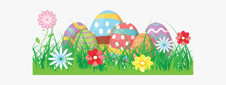 Colorful Flowers Vector - Easter Egg Clipart Background, Transparent Clipart