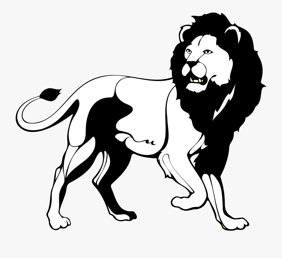 Roaring Lion Clipart Black And White Free - Clip Art Lion Black And White, Transparent Clipart