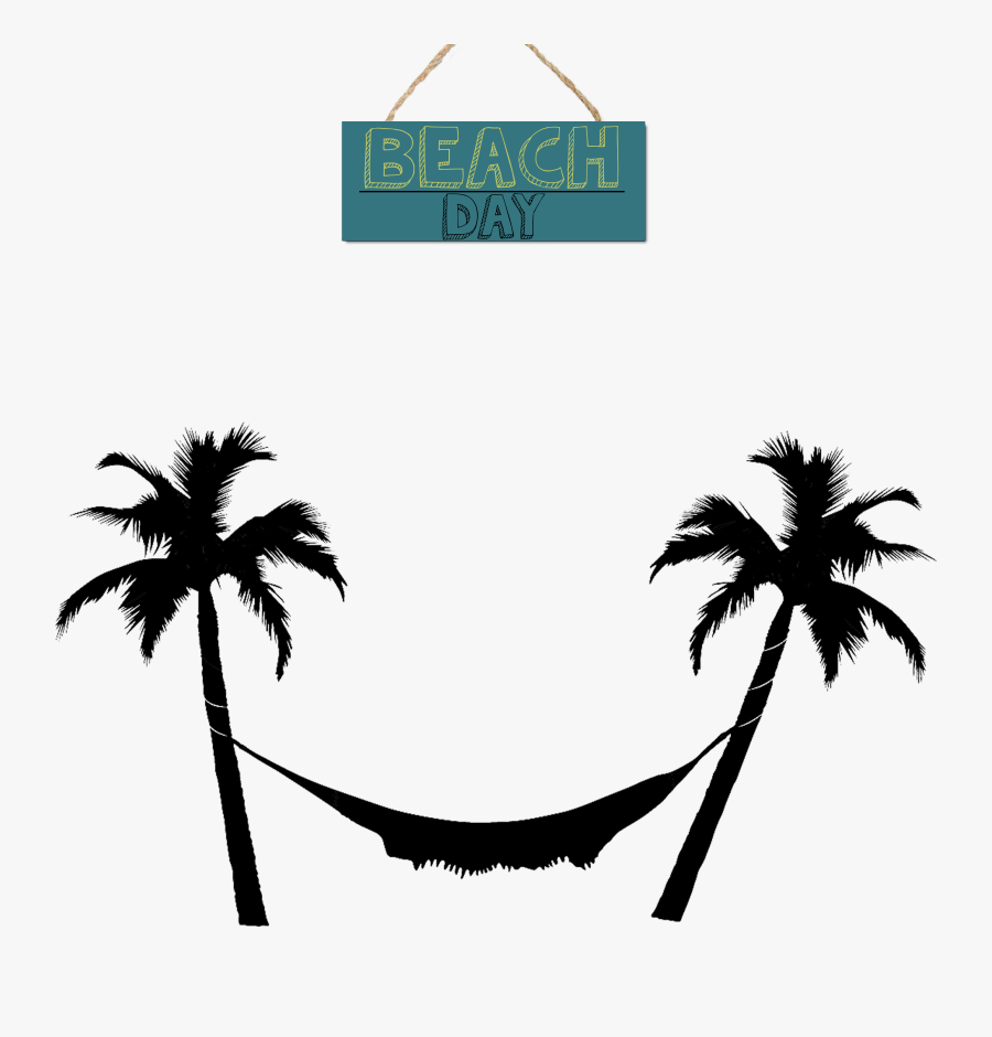 Arecaceae Hammock Tree Clip Art - Black And White Palm Tree, Transparent Clipart