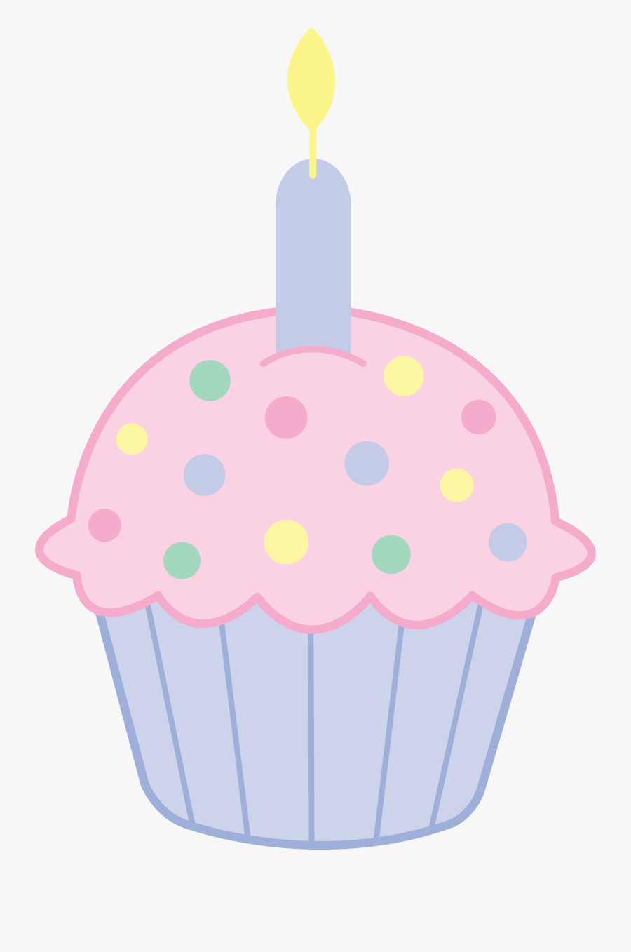 Free Cupcake Candle Cliparts - Birthday Cupcake Vector Png, Transparent Clipart